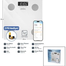 Moresun Buğz Yağ Ölçerakıllı Bluetooth Cam Baskül Pilli 180KG/50GR 28X28CM 8-Kişi Hafıza LCD Ekran Gösterge SBS-4467