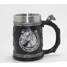 Alvo Store Buğz 3D Kabartmalı At Büstü Paslanmaz Çelik Kupa Bardak