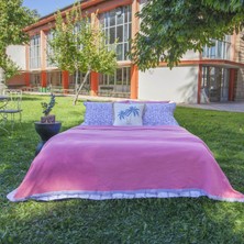 Sarev Isla Pembe Çift Kişilik %100 Pamuk Pike Takımı