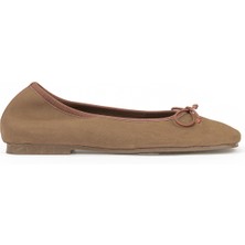 Ziya, Kadın Hakiki Deri Babet 1611062Z4038 Tütün