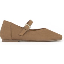 Ziya, Kadın Hakiki Deri Babet 1611062Z4037 Tütün