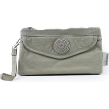 İmaks Krinkıl / Klinkır Su Geçirmez 4 Fermuar Patlı Omuz Askılı Telefon Taşıma El Çantası Cüzdan Bej 1115F