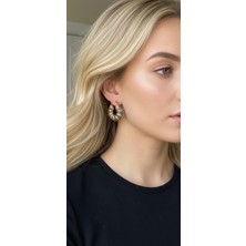 Solène Melinda Sedefli Halka Çelik Küpe