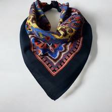 ALS Tasarım Dünyası Siyah Renk Desenli %100 Koton Bandana