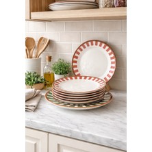 Köklü Züccaciye 7'li Desenli Pasta Tabak Seti