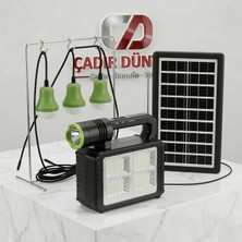 Çadır Dünyası Everton Solar Güneş Enerjili Aydınlatma Seti - 3 Ampullü, Bluetooth/radyolu Kamp Powerbank