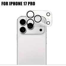 Epro iPhone 17 Pro Şeffaf Çerçeveli Tam Kaplayan 9h Sertlikte Safir Cam Kamera Lens Koruyucu Siyah