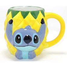 Alvo Store Buğz Disney Stitch Ananas Tasarımlı Kabartmalı Kupa Bardak