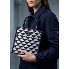 Prada Triangolo Jacquard Logolu Çanta