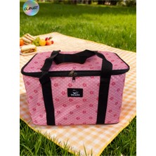 Glanart Piknik, Seyahat, Kamp Çantası Sıcak- Soğuk  Termos Özellikli  8-10 Saat Muhafaza  40 Litre Pembe