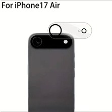 Epro iPhone 17 Air Şeffaf Çerçeveli Tam Kaplayan 9h Sertlikte Safir Cam Kamera Lens Koruyucu Siyah