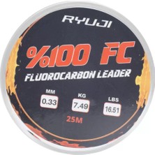 Fishack Fluorocarbon Lider Misina - Ryuji Leader - 25 mt - 0,33MM
