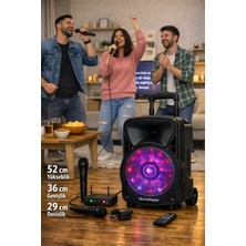 Elektro Master 30 cm Portatif Karaoke Mikrofonlu Amfili Parti Ses Sistemi – 24 Ay Garanti & Teknik Destek