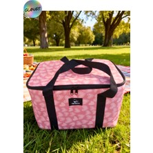 Glanart Piknik, Seyahat, Kamp Çantası Sıcak- Soğuk  Termos Özellikli  8-10 Saat Muhafaza  40 Litre Kalp Desen