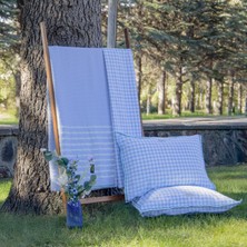 Sarev Almira-Z Mavi Çift Kişilik %100 Pamuk Pike Takımı