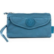 İmaks Krinkıl / Klinkır Su Geçirmez 4 Fermuar Patlı Omuz Askılı Telefon Taşıma El Çantası Cüzdan Mavi 1115F