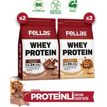 Fellas Whey Protein Tozu Çikolata Aromalı (525 G)  x 2 + Whey Protein Tozu Kurabiye Aromalı (525 G) x 2