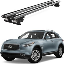 Today Auto Venüs Infiniti QX70 (2013 ve Sonrası) Uyumlu Gri Ara Atkı Port Bagaj Tavan Barı