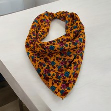 ALS Tasarım Dünyası Hardal Renk Desenli %100 Koton Bandana