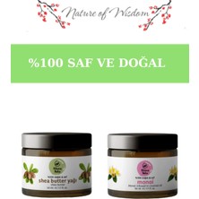 Hikona Heka Süper Ikili Set Katı Shea Butter - Monoi Yağı Soğuk Sıkım %100 Saf ve Doğal Vegan Kavanoz 2X50 ml