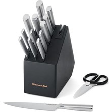 Kitchenaid Gourmet Bıçağı Bloku Yapılı Sharpener, Textured Paslanmaz Çelik Tutar, 15PIECE
