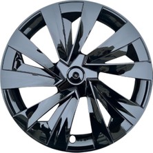 Red Lion Parts Tesla Model Y Juniper (2025+) Uyumlu 19 Inç New Star / Cyber Stil Jant Kapağı Seti - Parlak Siyah (4 Adet)