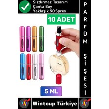 Wintoup #parfümşişesi Sızdırmaz Kapaklı Doldurulabilir Pratik Çanta Boy Cep Parfümü Şişesi 5 ml x 10 Adet