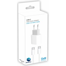 Mobilite 35W Gan Gerçek Güç Type-C Adaptör + 60W Type-C Type-C Kablo Şarj Set