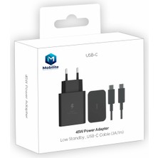 Mobilite Gerçek Güç 45W Süper Hızlı Type-C Çıkış Adaptör + 60W Type-C Type-C Kablolu Şarj Set