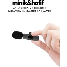 Alvo Store Buğz Type-C Çiftli Kablosuz Yaka Mikrofonu Seti - Youtube, Tiktok, Vlog ve Canlı Yayınlar Için Telefon Uyumlu Çift Mikrofon ( Buğz )