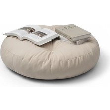 Gullfoss Krem Yuvarlak Mini Yer Minder Yer Puf 60X60 cm