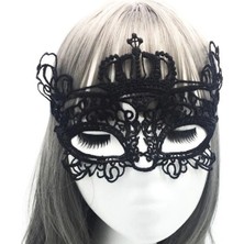 Alvo Store Buğz Siyah Renk Dantel Kesim Dantel Işlemeli Balo Parti Maskesi 9 No