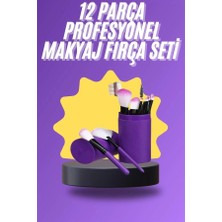 Alvo Store Buğz 12 Parça Makyaj Fırça Seti Profesyonel Fondöten Allık Far Kontür Fırçası - Buğz