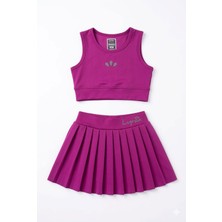 Beniizle Lyrax Kabartmalı Şort Etekli Crop Kız Çocuk Sporcu Takım