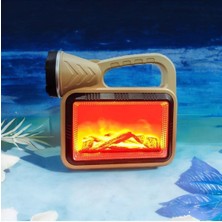 Alvo Store Buğz Güneş Enerjili Şömineli Çok Fonksiyonlu Çift Işık Kaynağı USB Şarjlı Solar El Feneri ( Buğz )