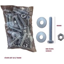 Universal Civata 8M*45MM (Paket 20 Li) (Pul+Somun+Civata)
