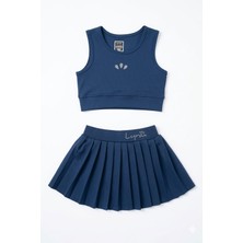 Beniizle Lyrax Kabartmalı Şort Etekli Crop Kız Çocuk Sporcu Takım