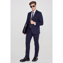 Altınyıldız Classics Slim Fit Dar Kesim Mono Yaka Beli Bağlamalı Kapak Cepli Esnek Takım Elbise