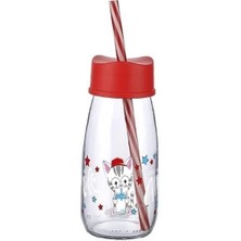 Alvo Store Buğz Pipetli Su ve Süt Şişesi Cam 250 ml - Kırmızı