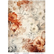Lineart TRNC12 Çiçek Desenli 29*42 cm Pirinç Dekopaj
