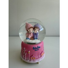 Bumelo Kış Kız ve Erkek Büyük Boy Işıklı,müzikli Püskürtmeli Kar Küresi
