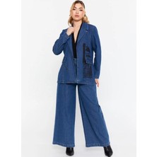 by Eylül Ertürk Hera Denim Yazı Baskılı Ceket