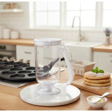 Pankek Dağıtıcı Hamur Porsiyonlayıcı Şekillendirici 1 Lt Dökme Aparatı Beyaz