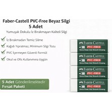 Alvo Store Buğz Faber-Castell  NO24 Pvc Free Beyaz Silgi 5 Adet Iz Bırakmayan Yumuşak Dokulu Okul Ofis Silgisi