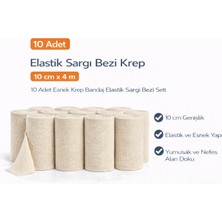 Alvo Store Buğz Elastik Sargı Bezi Krep 10 cm x 4 M 10 Adet Esnek Krep Bandaj Elastik Sargı Bezi Seti