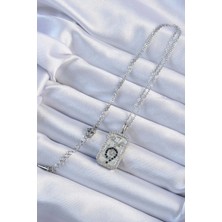 Alvo Store Buğz 316L Çelik Zincir Gümüş Renk Zirkon Taşlı Minimal Papatya Figürlü Tarot Kolye - Buğz