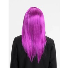 Alvo Store Buğz Fuşya Renk Düz Kesim Uzun Parti Peruğu Takma Saç - Buğz