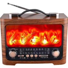 Alvo Store Buğz Şömine Efektli Bluetooth Hoparlör Fm Radyo USB Tf Kart Destekli Kablosuz Müzik Çalar - Buğz