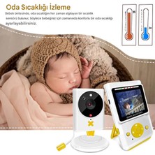 Alvo Store Buğz Akıllı Bebek Kamerası Monitörlü Karşılıklı Konuşma Özellikli Sıcaklık Izleme 2.4 Inç Bebek Kamerası - Buğz