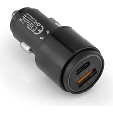 Alvo Store Buğz 45W Pd USB Oto Şarj Kafa Hızlı Şarj Çakmaklık Adaptörü, Usb-C ve Usb-A Çıkışlı, Iphone ve Android Uyumlu ( Buğz )